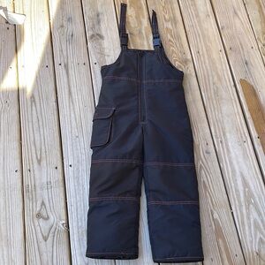 EUC-  Kid Black Adjustable Ski & Snow Suit Bib /Overalls Size XS- 4/5